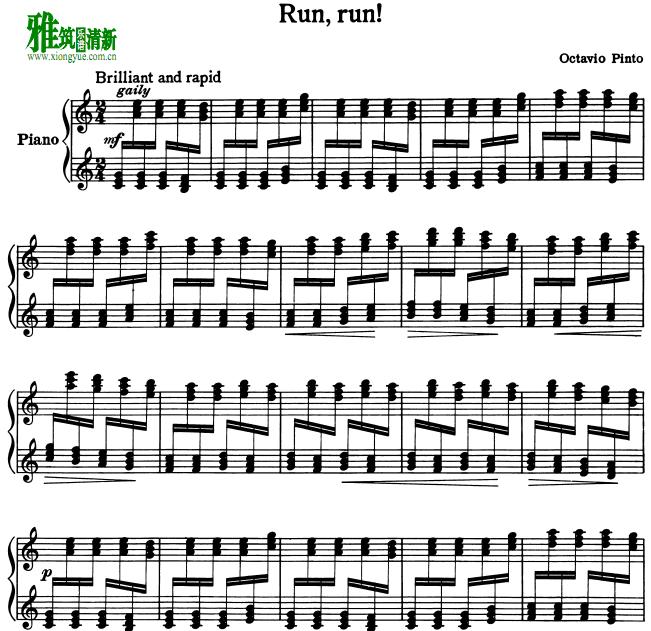 欧塔维奥 品托 Octavio Pinto - run run钢琴谱