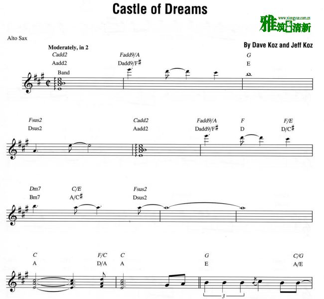 Dave koz萨克斯谱 - Castle of Dreams 中音萨克斯谱
