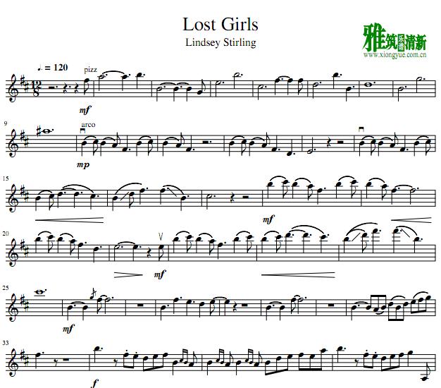 Lindsey Stirling - lost girls小提琴谱