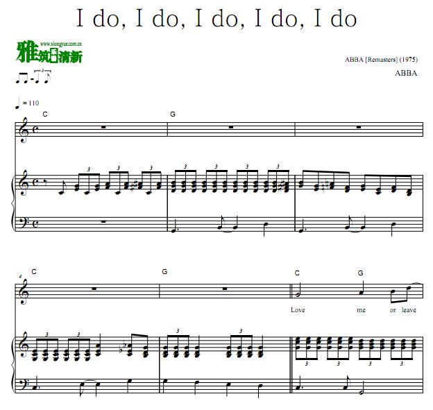 ABBA - I Do I Do I Do I Do I Do 正谱歌谱 弹唱钢琴谱