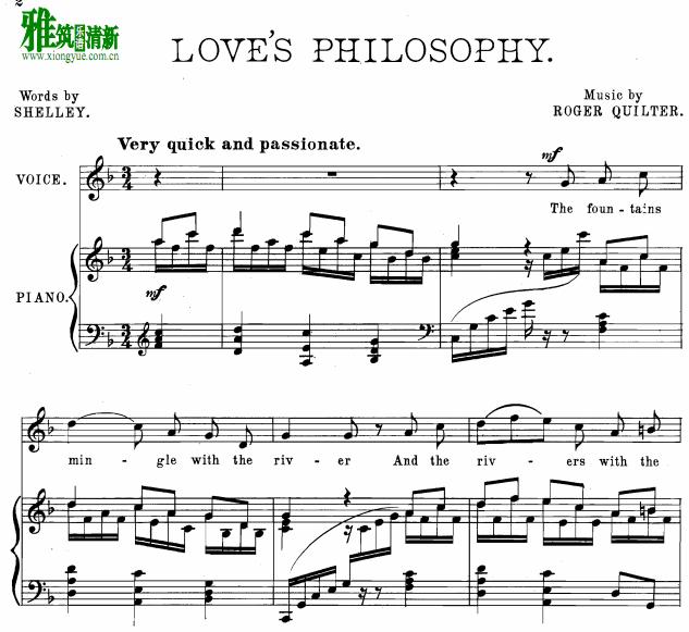 Love's Philosophy钢琴伴奏谱