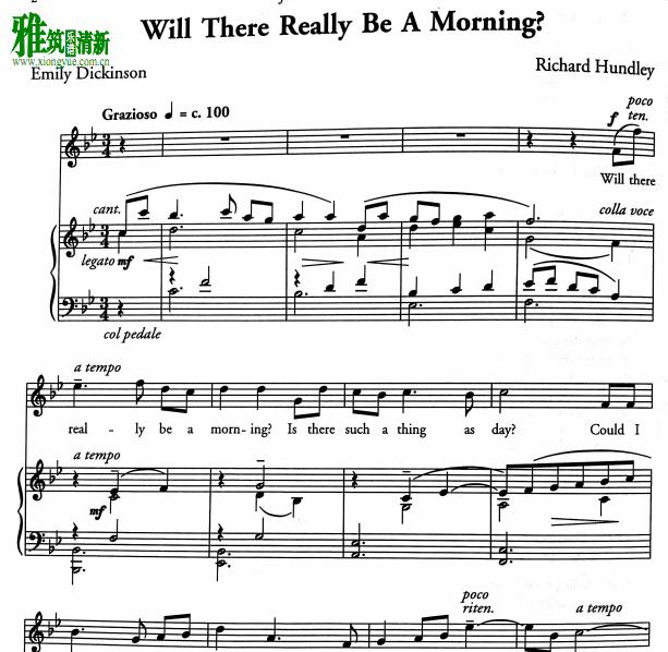 Will there really be a morning钢琴伴奏谱