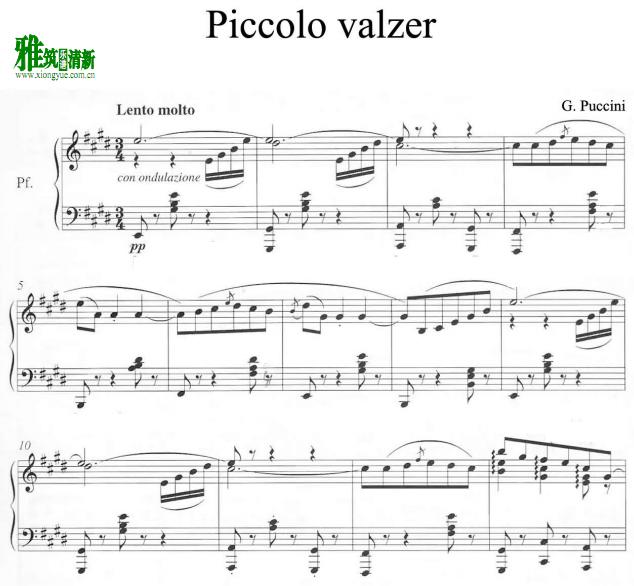 puccini - piccolo valze钢琴谱