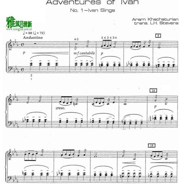 Aran Khachaturian - Adventures of Ivan马林巴谱