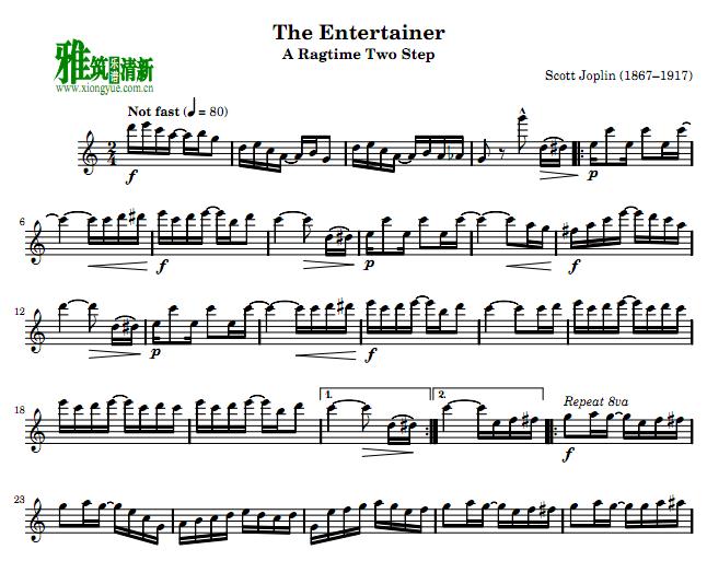 演艺人the entertainer 长笛谱