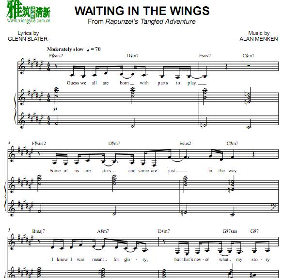 Rapunzel's Tangled Adventure - Waiting in the Wings正谱 钢琴伴奏谱