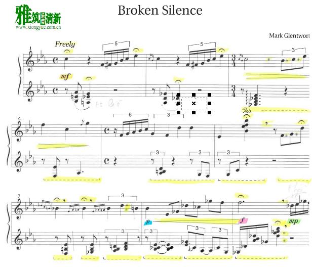 Mark Glentworth - Broken Silence颤音琴谱
