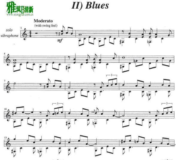Ney Rosauro -  Blues 颤音琴谱