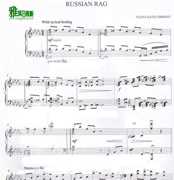 ELENA KATS-CHERNIN - russian  Rag钢琴谱