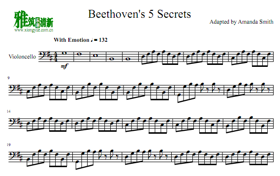 Beethoven's 5 Secrets 大提琴谱