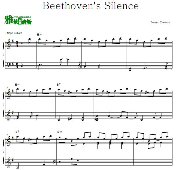 Ernesto Cortazar - Beethoven's Silence 钢琴谱