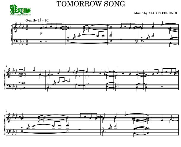 Alexis Ffrench - Tomorrow Song钢琴谱
