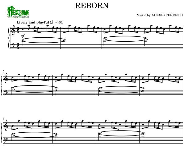 Alexis Ffrench - Reborn钢琴谱