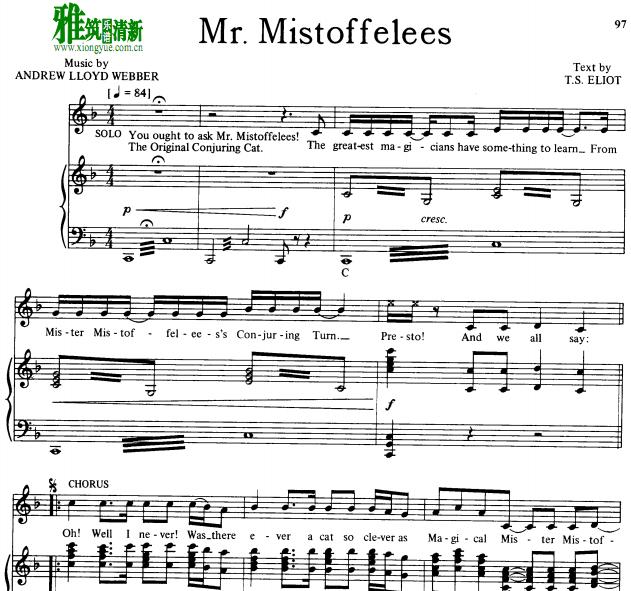 猫 cats - Mr. Mistoffelees钢琴伴奏谱