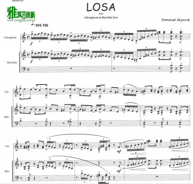 emmanuel sejourne - losa 颤音琴马林巴二重奏谱