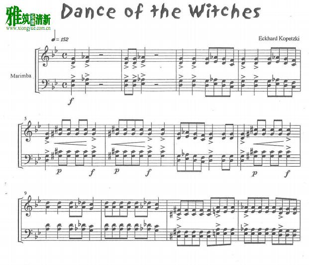 eckhard kopetzki - dance of the witches 马林巴谱