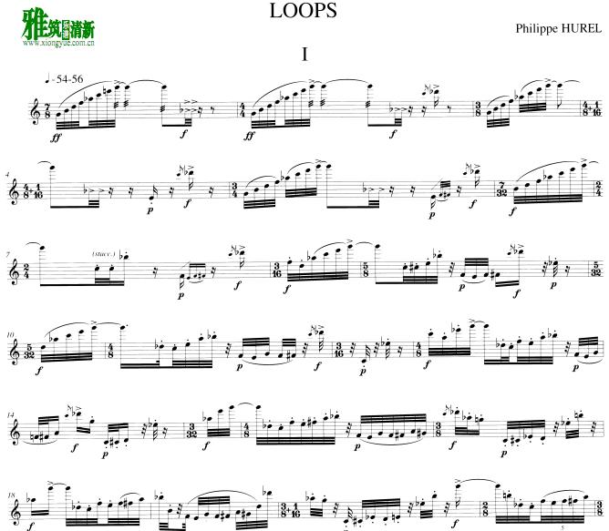 Philippe HUREL - Loops I 长笛谱
