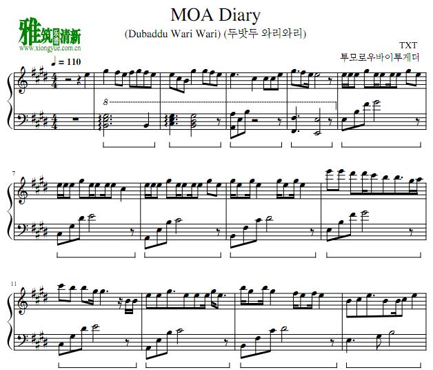 TXT - MOA Diary钢琴谱