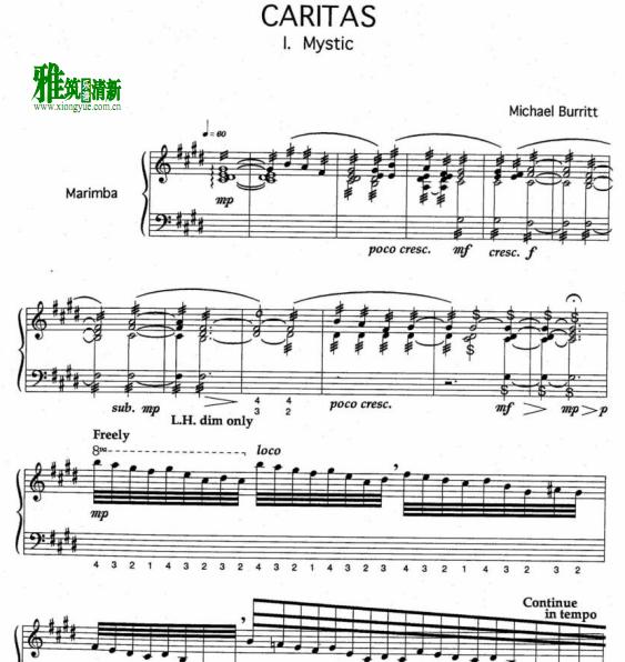 Michael Burritt - Caritas马林巴谱