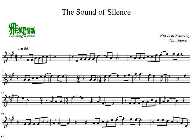 The Sound of Silence 长笛谱