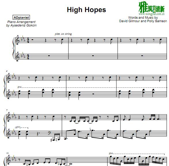 Aysedeniz Gokcin - High Hopes 钢琴谱