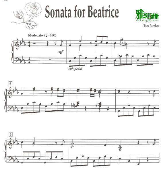 Tom Barabas - Sonata for Beatrice钢琴谱
