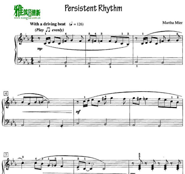 Martha Mier - Persistent Rhythm钢琴谱