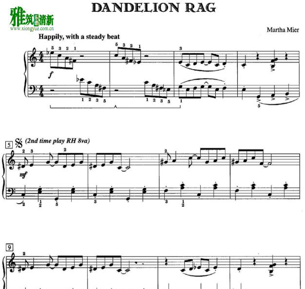 Martha Mier - Dandelion Rag钢琴谱