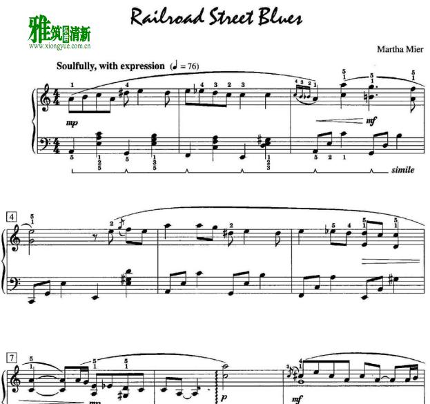 Martha Mier - Railroad Street Blues钢琴谱
