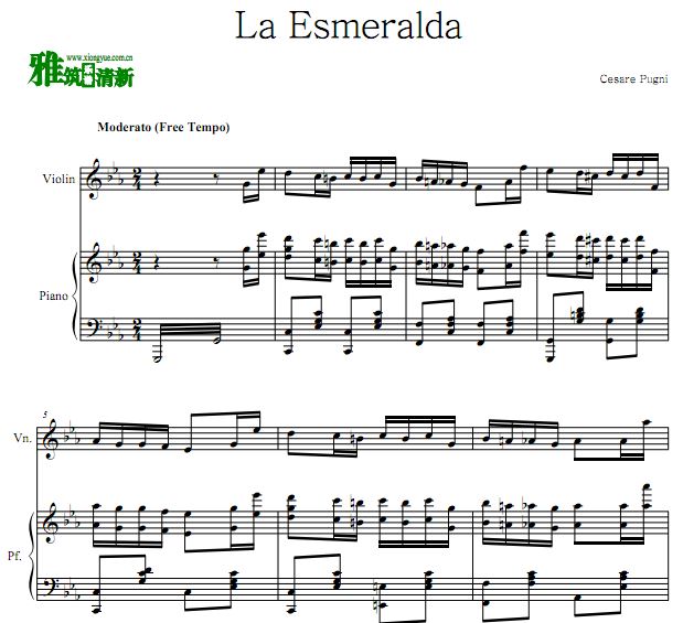 艾斯米拉达 La Esmeralda 小提琴钢琴谱
