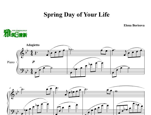 spring day of your life 钢琴谱