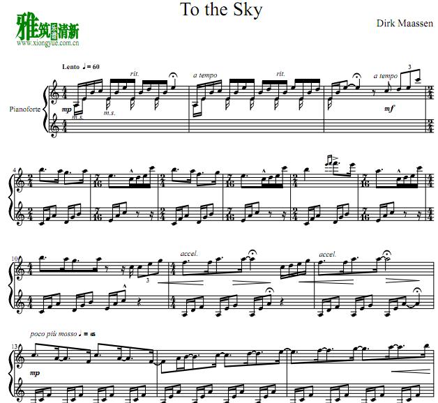Dirk Maassen - To The Sky 钢琴谱