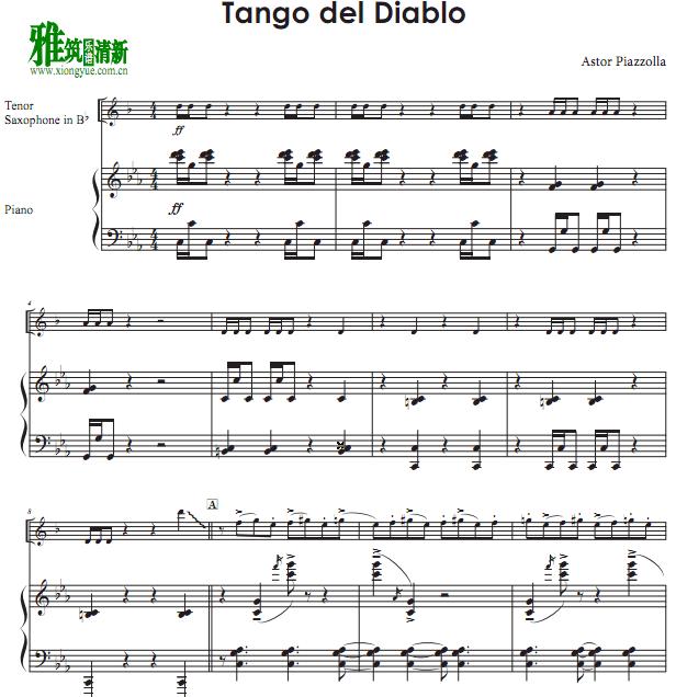 Tango del Diablo 次中音萨克斯钢琴伴奏谱