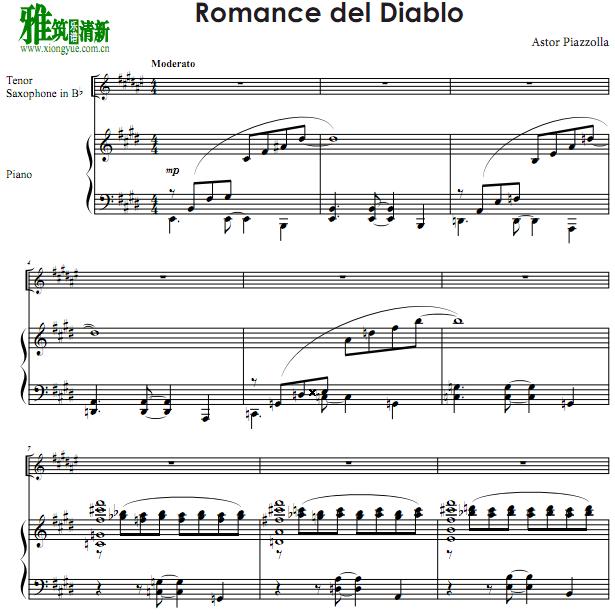  Romance del Diablo 次中音萨克斯钢琴伴奏谱
