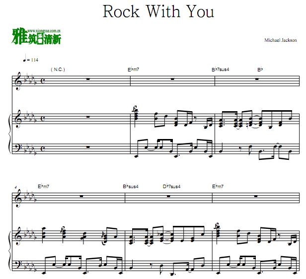 迈克尔·杰克逊 Michael Jackson - Rock With You 歌谱 弹唱钢琴谱