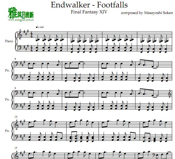 Final Fantasy XIV - Endwalker - Footfalls钢琴谱
