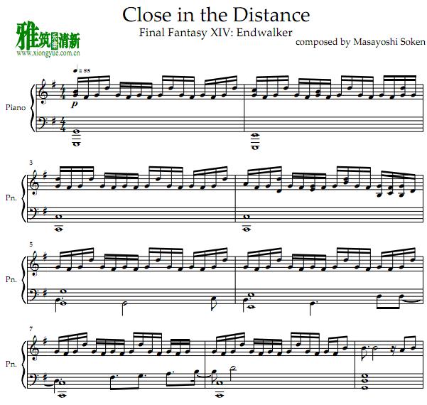 Final Fantasy XIV - Close in the Distance钢琴谱