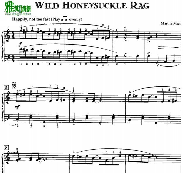 martha mier - Wild Honeysuckle Rag钢琴谱