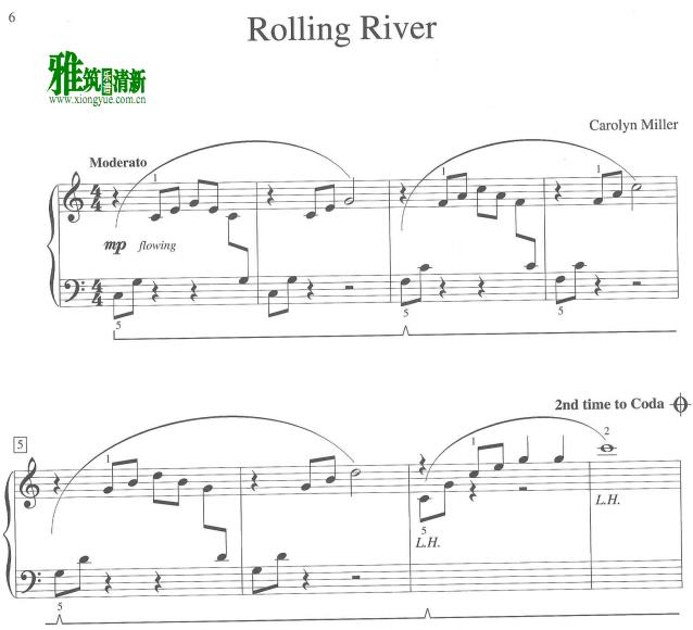 Carolyn Miller -  rolling river钢琴谱