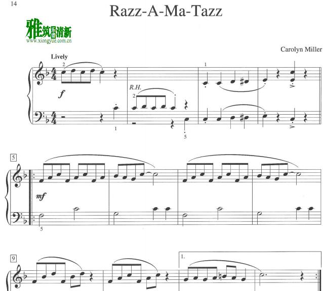 Carolyn Miller: Razz-A-Ma-Tazz钢琴谱