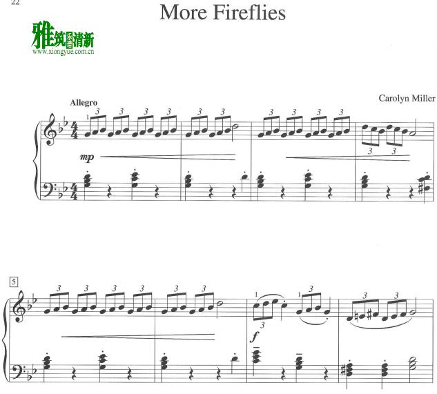 Carolyn Miller - More Fireflies钢琴谱