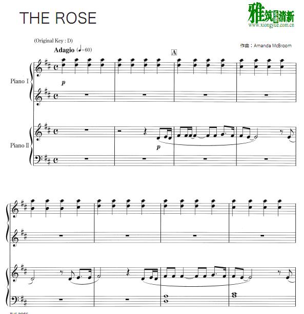Amanda Mcbroom - The Rose 四手联弹谱