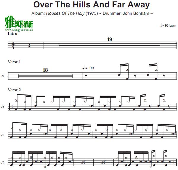 Led Zeppelin - Over The Hills And Far Away鼓谱