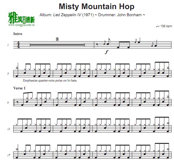 Led Zeppelin - Misty Mountain Hop鼓谱