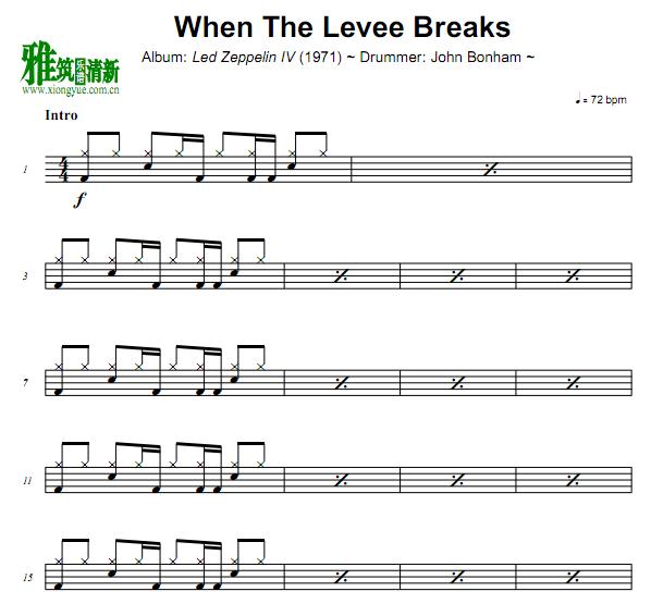 Led Zeppelin - When The Levee Breaks 鼓谱