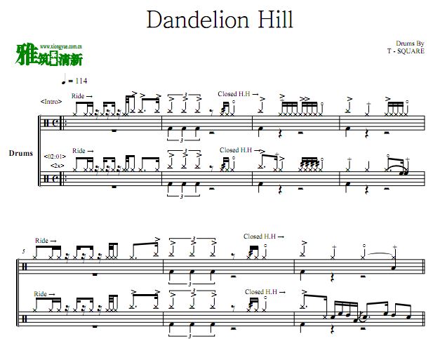  Dandelion Hill - T-Square 乐队鼓谱