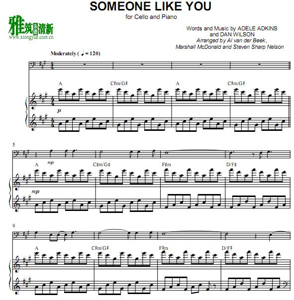 Piano Guys - Someone Like You 大提琴钢琴谱
