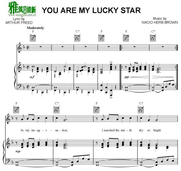 雨中曲 - You Are My Lucky Star钢琴伴奏谱