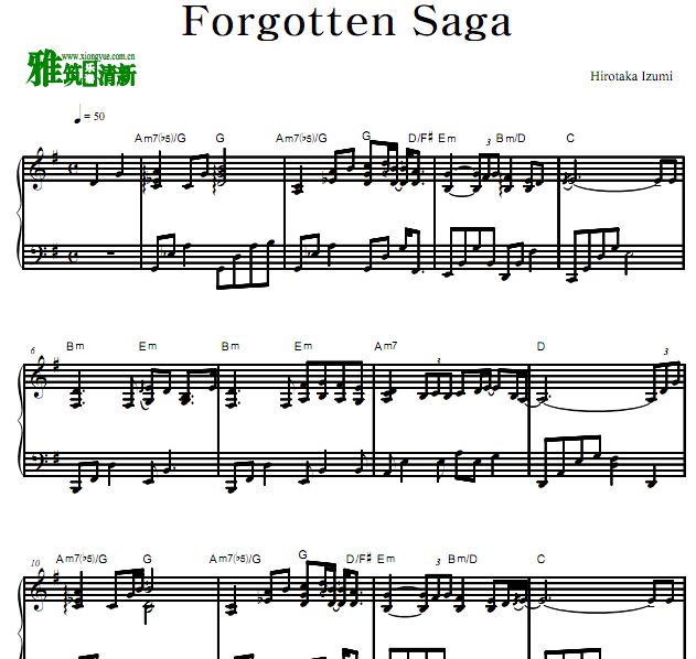 Forgotten Saga - T-Square钢琴谱