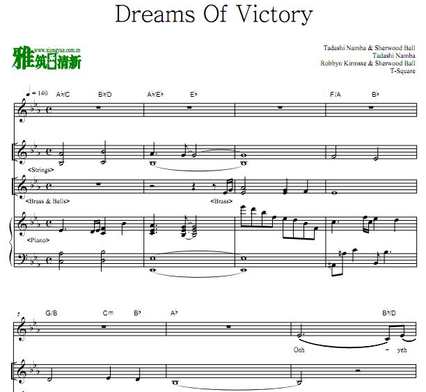 T-Square乐队键盘谱  - Dreams Of Victory 键盘谱